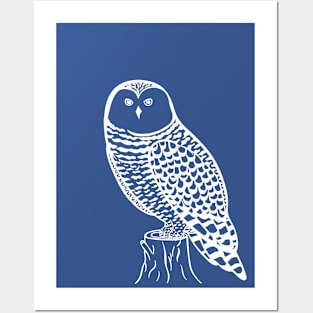 Snowy Owl - detailed bird watchers animal design Posters and Art